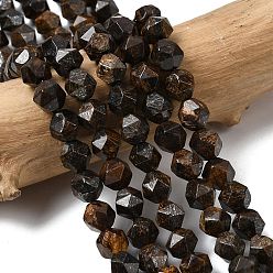 Бронзит Природные бронзитом бисер нитей, звезды вырезать круглые бусы, граненые, 5~6x5~6x5~6 мм, отверстие : 1~1.2 мм, около 64~68 шт / нитка, 14.80''~15.04'' (37.6~38.2 см)