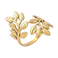 Лист 304 регулируемые открытые манжеты из нержавеющей стали для женщин, реальный 18 k позолоченный, лист, внутренний диаметр: 19 мм