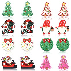 (52) Непрозрачная лаванда 16шт 8 стиль рождественские силиконовые бусины, разнообразные, разноцветные, 24.5~30x21~29.5x7.5~9.5 мм, отверстие : 2 мм, 2 шт / стиль