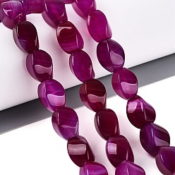 Камелия Нити окрашенных и нагретых бусин из натурального агата, твист, камелия, 13.5~15x11~13x11~13 мм, отверстие : 1~1.2 мм, около 28 шт / нитка, 15.35~15.55 дюйм (39~39.5 см)