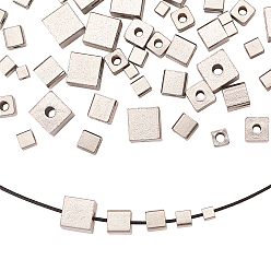 Нержавеющая Сталь Цвет 304 из нержавеющей стали бусы, кубические, цвет нержавеющей стали, 50 шт / коробка
