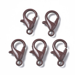 Кокосово-Коричневый Застежки-клешни из экологически чистого сплава, окрашенные распылением, без кадмия, без никеля и без свинца, кокосового коричневый, 12.5x8x3 мм, отверстие : 1.2 мм