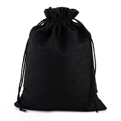 Черный Сумки Linenette с кулиской, прямоугольные, чёрные, 14x10 см