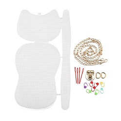 Mixed Color DIY Plastic Knitting Crochet Bag Making Kits, Handmade Crossbody Bags, Mixed Color, 2.2~42.5x1.15~23.5x0.15~1.65cm, 17pcs/set