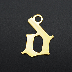 Letter D 201 Edelstahl Reize, Laserschnitt, Buchstabe, golden, letter.d, d: 9x6x1 mm, Bohrung: 1.2 mm
