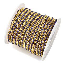 Синий Латунь чашка цепи, без кадмия и без свинца, со стеклом, золотые, пайки, с катушкой, синие, 3x5x2 мм