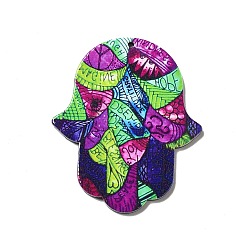 Слово Непрозрачные акриловые подвески, хамса рука/рука мириам очарование, слово, 52.5x43.5x2 мм, отверстие : 1.6 мм