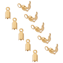 Золотой Вакуумное покрытие pvd 304 наконечники из нержавеющей стали и загнутые концы, золотые, 60 шт / коробка