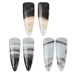 Flower Amazonite Подвески из натуральных цветов амазонита, конус прелести, 39.5~40.5x13~13.5x4~5 мм, отверстие : 1.2 мм