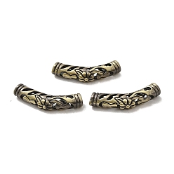 Antique Bronze Tibetan Style Rack Plating Brass Beads, Curved Tube, Long-Lasting Plated, Antique Bronze, 26.5x5mm, Hole: 3.5mm