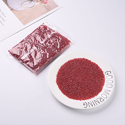 Red Glass Seed Beads, Trans. Colours Lustered, Round, Red, 2mm, Hole: 1mm, 30000pcs/pound