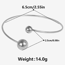 Нержавеющая Сталь Цвет 304 из нержавеющей стали манжеты браслеты, браслеты с крутящим моментом для женщин, цвет нержавеющей стали, внутренний диаметр: 2-1/2 дюйм (6.5 см)