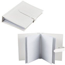 Белый Портативная книга для демонстрации сережек из искусственной кожи, подвесной органайзер для украшений в виде сережек-гвоздиков, белые, 18.6x13.7x4.1 см