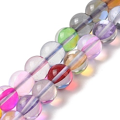 (52) Непрозрачная лаванда Гальванические нити из синтетических бусин из лунного камня, окрашенные, голографические бусы, с половинным покрытием ab цвета, круглые, разноцветные, 8.5 мм, отверстие : 1 мм, около 46 шт / нитка, 14.84 дюйм (37.7 см)