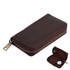 Черный Шкатулки для часов из коровьей кожи, чёрные, 15.7x9.2x3.05 см