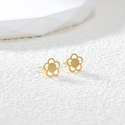 Цветок 201 из нержавеющей стали серьги, для женщин, цветок, 10 мм