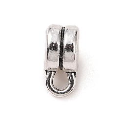 Antique Silver Tibetan Style Alloy Tube Bails, Loop Bails, Hanger Links, Column, Antique Silver, 9x4.5x6mm, Hole: 2x2.3mm, Inner Diameter: 3mm, 961Pcs/500g