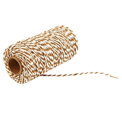 Цвет Древесины Нити хлопчатобумажные, макраме шнур, декоративные нитки, для поделок ремесел, упаковка подарков и изготовление ювелирных изделий, деревесиные, 2 мм, около 109.36 ярдов (100 м) / рулон