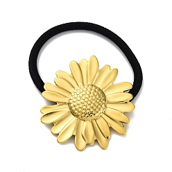 Золотой Ионное покрытие (ip) 304 резинки для волос из нержавеющей стали, с нейлоновым шнуром, подсолнечник, золотые, внутренний диаметр: 45 мм