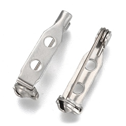 Нержавеющая Сталь Цвет Устойчивые к потускнению 304 наборы фурнитуры для брошей из нержавеющей стали, назад бар контакты, с отверстием, цвет нержавеющей стали, 21x5.5x5 мм, штифты : 0.7 мм