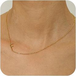 Letter F Латунные начальные звенья цепи ожерелья для женщин, Буква F, 15.75 дюйм (40 см)