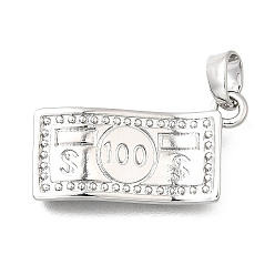 Платина Латунные подвески, долларовые подвески, платина, 21.5x9.5x2 мм, отверстие : 5x3 мм