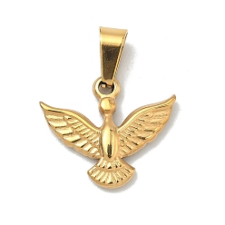 Золотой 304 подвески из нержавеющей стали, очарование орла, с 201 защелкой из нержавеющей стали на поручнях, ионное покрытие (ip), золотые, 16x18.5x3 мм, отверстие : 6.5x3 мм