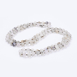 Натуральный Агат Естественно агат бисера ожерелья, матовые, круглые, 60'' (152.4 см)