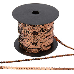 Верблюжий Блестящая лента из ПВХ с пайетками, отделка блестками, аксессуар для одежды, плоско-круглые, верблюжие, 6 мм, 100 ярдов / рулон