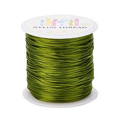 Olive Drab Nylon Thread, Rattail Satin Cord, Olive Drab, 1.0mm, about 76.55 yards(70m)/roll