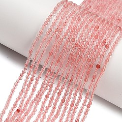 Вишневый Кварц Вишневого кварца стеклянные бусы пряди, круглые, 2~2.5 мм, отверстие : 0.5 мм, около 174~178 шт / нитка, 14.96''~15.16'' (38~38.5 см)