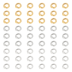 Mixed Color 60Pcs 3 Colors Brass Twister Clasps, Ring, Mixed Color, 5.5x1mm, Hole: 3mm, 20pcs/color