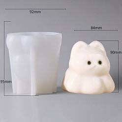 Cat Shape Силиконовая форма для пищевого желе своими руками, белые, форма кошки, 92x96x95 мм