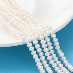 Античный Белый Нити из натурального культивированного пресноводного жемчуга, класс 4а+, рондель, старинный белый, 5~5.5 мм, отверстие : 0.6 мм, около 94 шт / нитка, 14.84 дюйм (37.7 см)