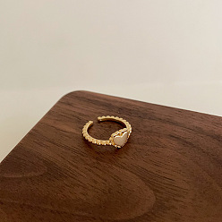 Золотой Латунь регулируемые манжеты кольца, сердечные темы, золотые, внутренний диаметр: 15~20 мм