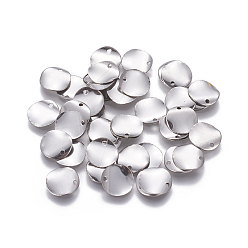 Нержавеющая Сталь Цвет Устойчивые к потускнению 201 подвески из нержавеющей стали, штамповка пустой метки, плоско-круглые, цвет нержавеющей стали, 10x0.2 мм, отверстие : 1.2 мм