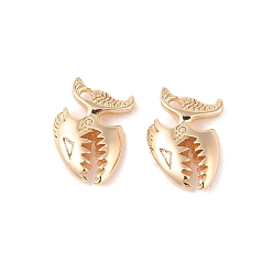 Real 18K Gold Plated Brass Pendants, Cadmium Free & Nickel Free & Lead Free, Fish, Real 18K Gold Plated, 18.5x13x3mm, Hole: 1.8mm