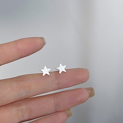 Звезда Сплав серьги для женщин, с 925 стерлинговым серебром, звезда, 14.5 мм