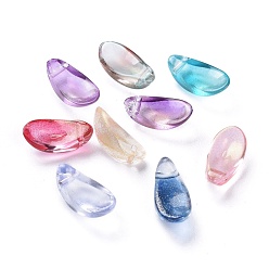 (52) Непрозрачная лаванда Прозрачные стеклянные бусины, с блеском золотой порошок, Petaline, разноцветные, 12.5x6x5.5 мм, отверстие : 0.8 мм