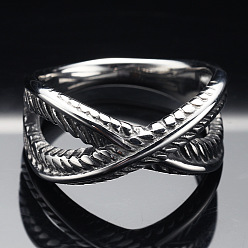 Нержавеющая Сталь Цвет Крест-накрест 304 кольца из нержавеющей стали, цвет нержавеющей стали, 10 мм, размер США 10 (19.8 мм)