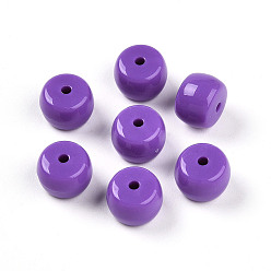 Сине-фиолетовый Непрозрачные акриловые бусины, колонка, синий фиолетовый, 7.1x9.9 мм, отверстие : 1.8 мм, Около 943 шт / 500 г