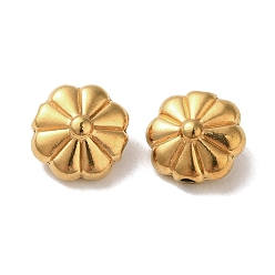 Золотой Ионное покрытие (ip) 304 шарики из нержавеющей стали, цветок, золотые, 9x5 мм, отверстие : 1 мм