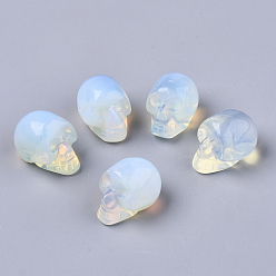Opalite Perles d'opalite d'halloween, pas de trous / non percés, crane, 18~20x16.5~18x24~25mm