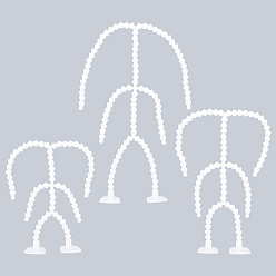 Белый 3шт 3 стили пластиковая фигурка подвижный скелет, принадлежности для изготовления кукол, белые, 210~280x12~50.5x220~487 мм, отверстие : 7 мм, 1 шт / стиль