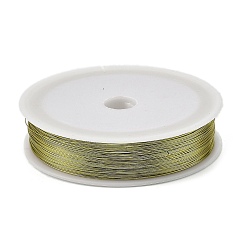 Золотистый Проволока для выпечки окрашенная железная, круглые, золотые, 0.3 мм, около 328.08 футов (100 м) / рулон