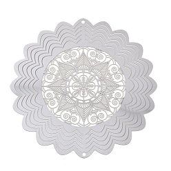 Цветок 201 нержавеющая сталь 3 вращающийся подвесной ветряной спиннер, для украшения сада внутри и снаружи помещения, не тускнеет, цвет нержавеющей стали, цветок, 100x1 мм, отверстие : 2 мм