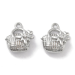 Платинированный Латунные микро проложить кубического циркония подвески, без кадмия, без никеля и без свинца, прелести мешков, Реальная платина, 12x11x6 мм, отверстие : 1.2 мм