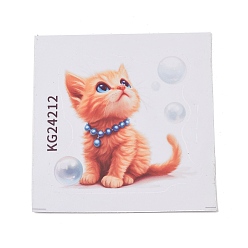 Cat Shape Самоклеящиеся водонепроницаемые наклейки из ПВХ с изображением животных, наклейки, форма кошки, 112~120x113~120x0.2 мм