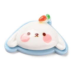 Кролик Кабошоны из непрозрачной смолы на тему животных, изготовление ювелирных изделий, кролик, 22x33x10 мм