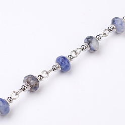 (306FM) Жонкиль матовый с лаймовой подкладкой Цепи из яшмы с голубыми пятнами ручной работы, несварные, для ожерелья браслеты решений, с платиновым глазом, 1 м, бусины : 8 мм